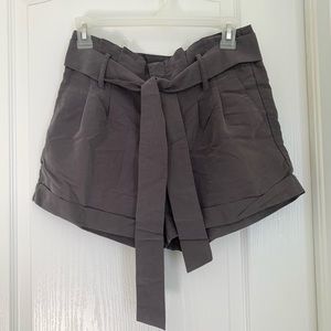 AE grey silky tie front shorts